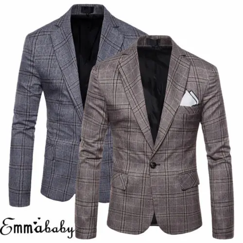 2019 Fashion Men Classic Casual Business Suits Blazer Slim Fit Luxury | Мужская одежда