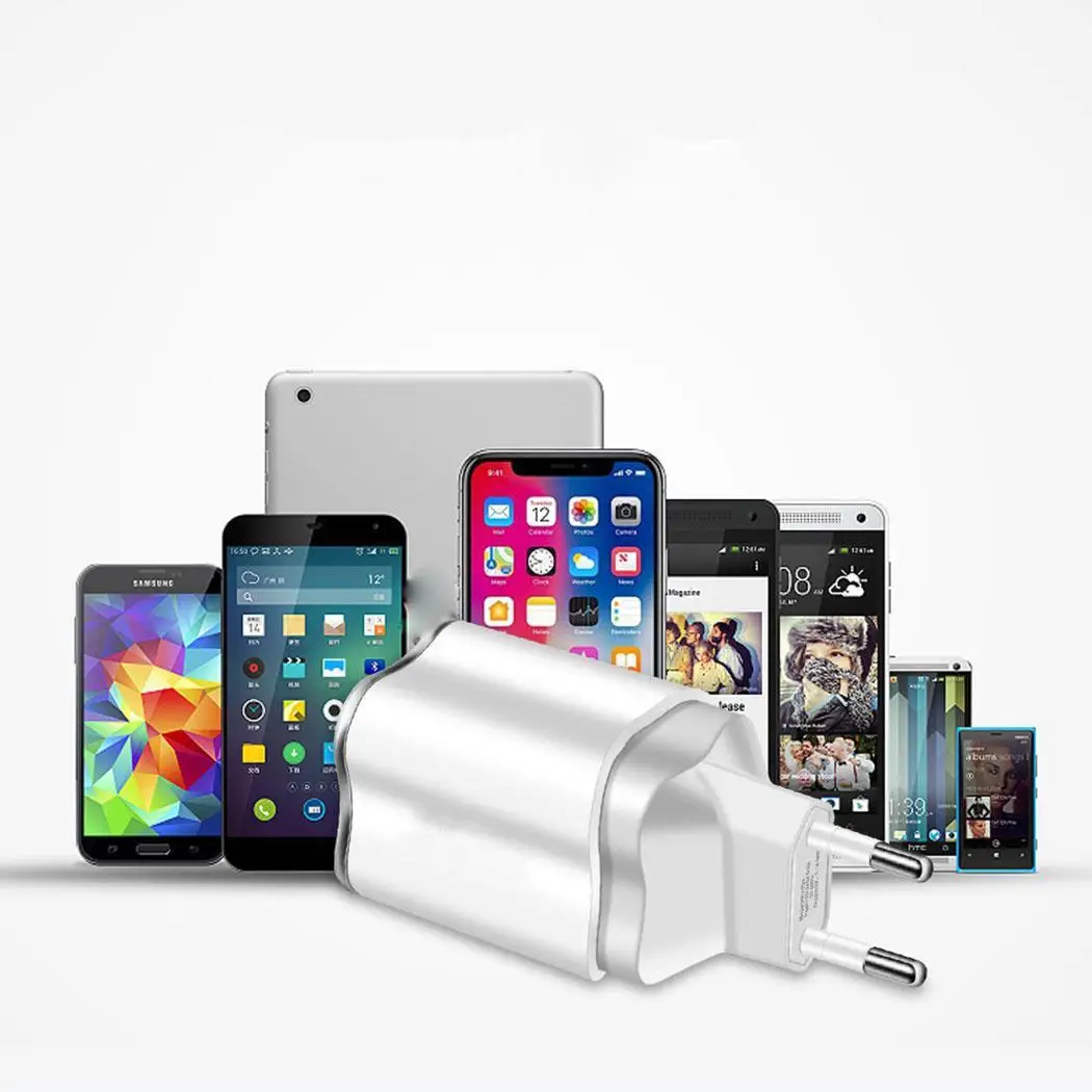2 Порты USB путешествия зарядное устройство со светодиодной подсветкой стены