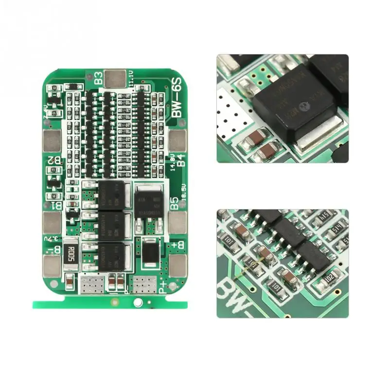 Защитная плата для литий ионных батарей 6S 15A 22 В 24 защитная PCB BMS ячеек 18650 защита