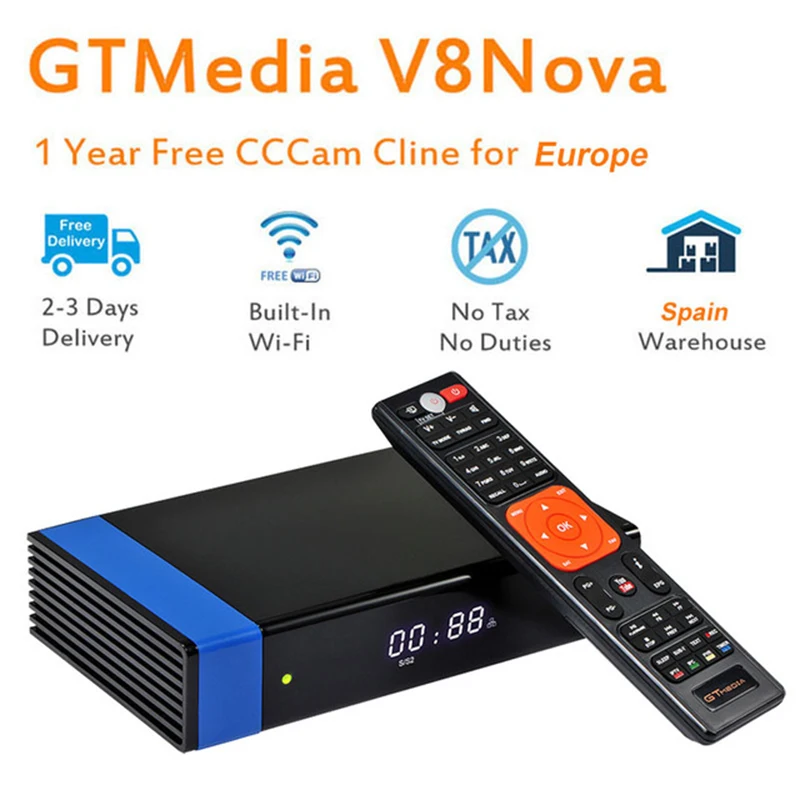 Gtmedia V8 Nova Blue Dvb S2 Hd спутниковый ресивер Поддержка H.265 Iptv Powervu Biss встроенный Wifi