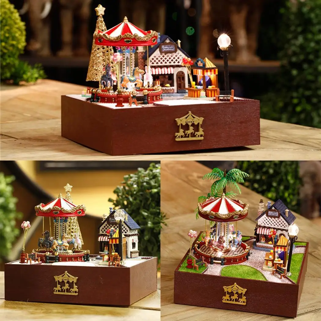 Красивый merry go светодио дный круглый светодиодный свет карусель музыкальная