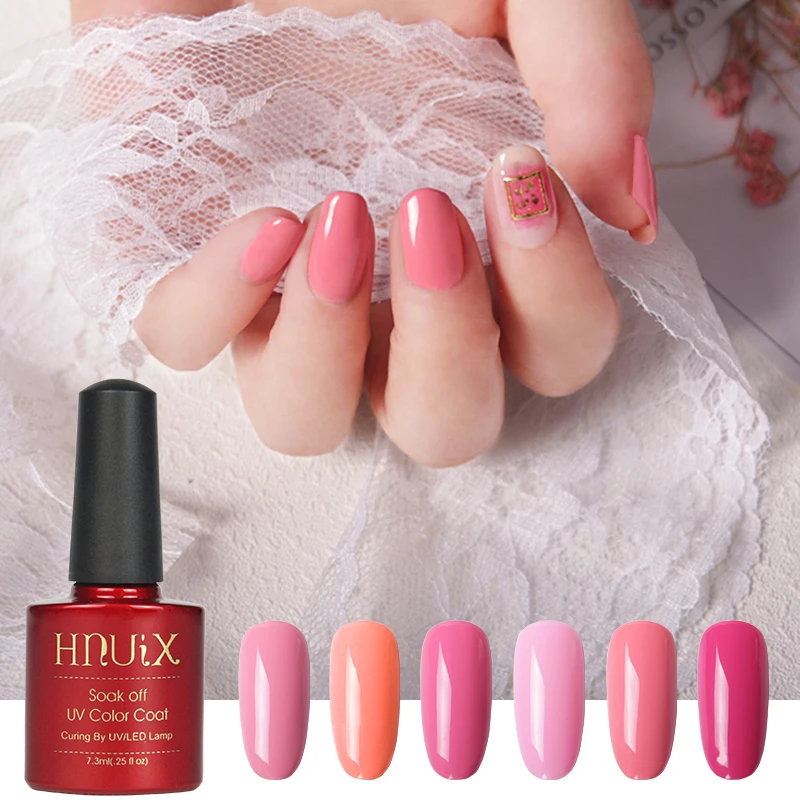 1 шт. художественный Гель лак для ногтей HNUIX ярко розового неонового цветов эмаль 7