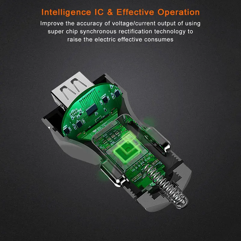 

YWEWBJH Dual USB Quick Charge QC 3.0 Car Charger For iPhone USB Fast Charger Mobile Phone Quick Charger Car Charger