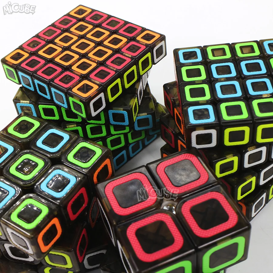 Qiyi Cube 2x2 3x3 4x4 5x5 Ciyuan волшебный скоростной куб прозрачный черный размер игрушки для