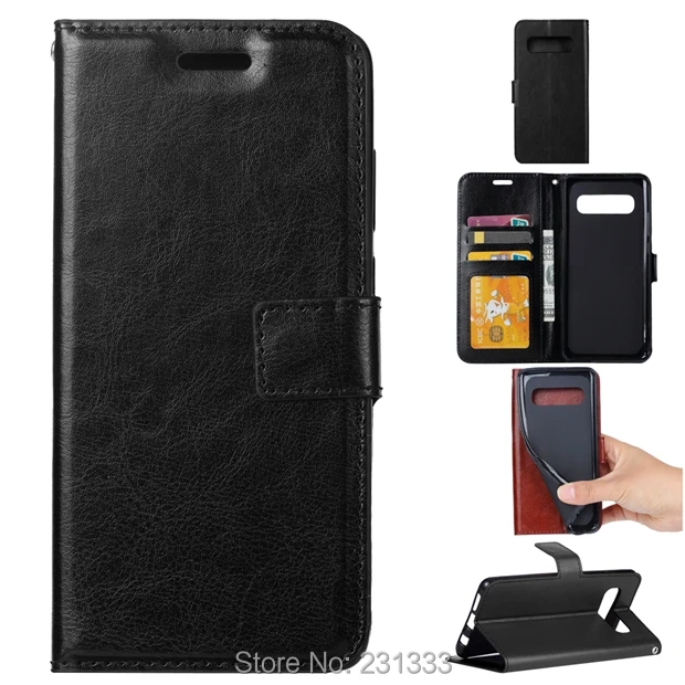 Кожаный чехол-кошелек C-ku Crazy Horse для Samsung Galaxy S10 PLUS LITE Huawei P30 PRO чехол-подставка из