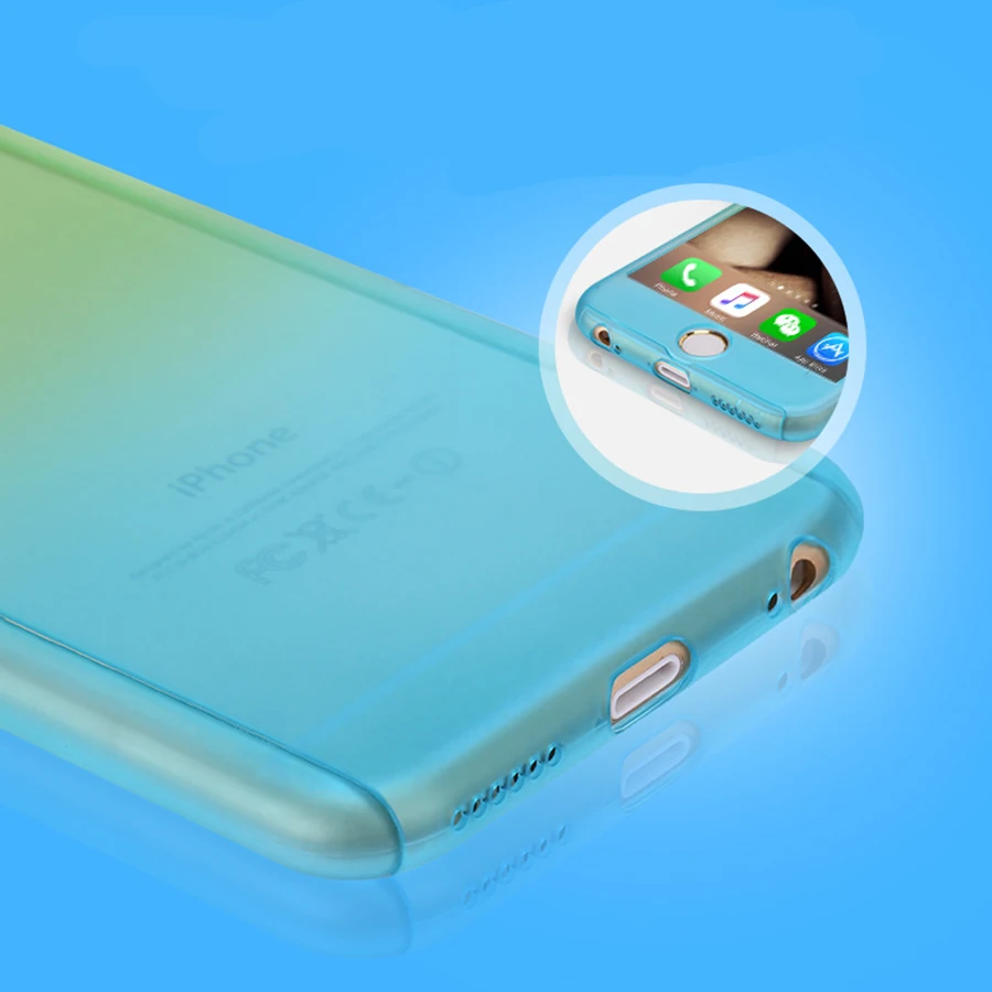 360 Универсальный градиентный противоударный чехол для iPhone 6 6S 7 8 Plus 5 5S 5SE Чехлы