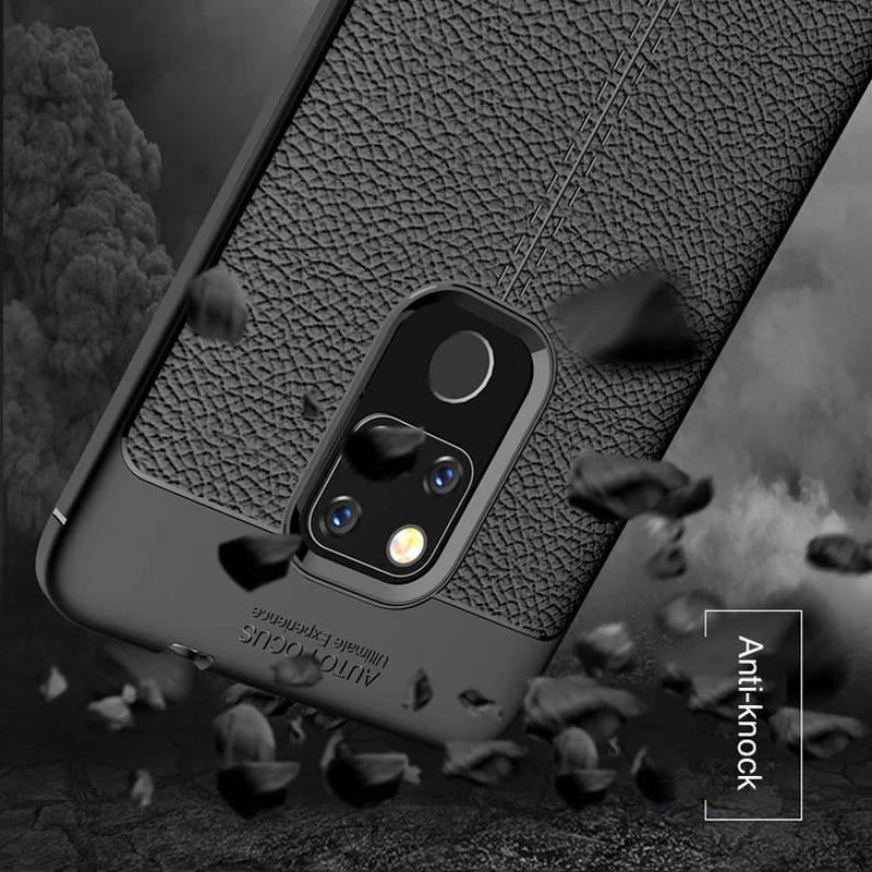 Чехол для Huawei Mate 20 Оригинальный чехол Vpower Lichee с узором Ударопрочный Мягкий