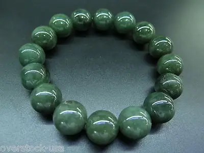 

Authentic Natural Grade A Jade (jadeite) Smooth Green Bead Bracelet