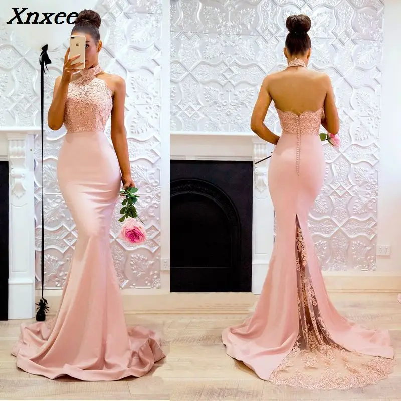 

Xnxee модное летнее сексуальное кружевное Макси-Платье с лямкой на шее с открытыми плечами и открытой спиной длинное платье женское вечернее облегающее платье