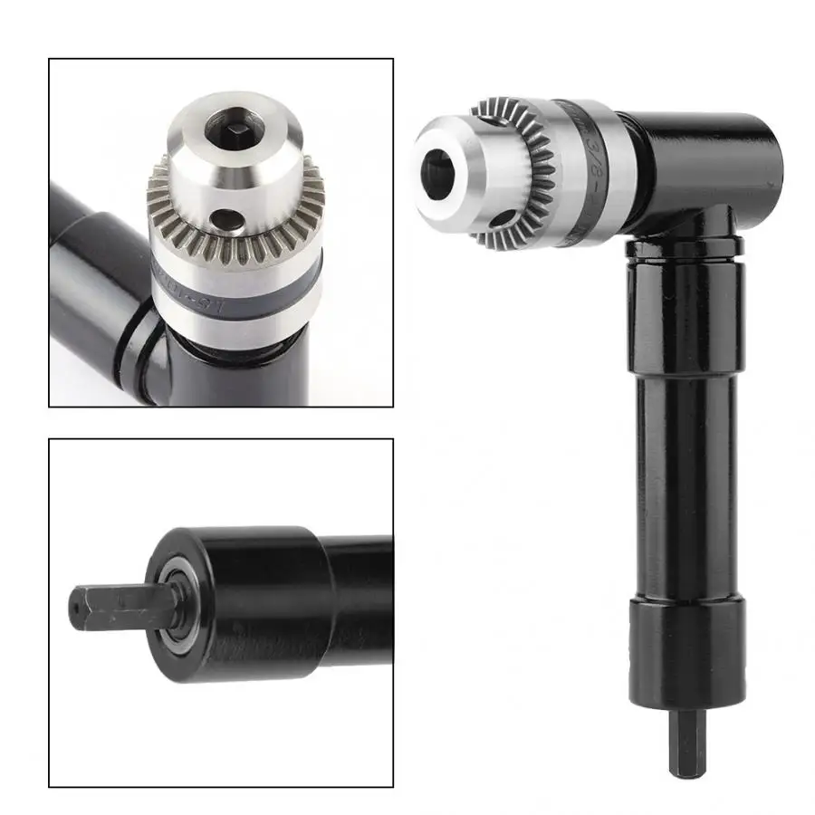 

1500RPM Right Drill Adapter 90 Degree Angle Chuck Key Drill Adapter Attachment Extension Bit Holder