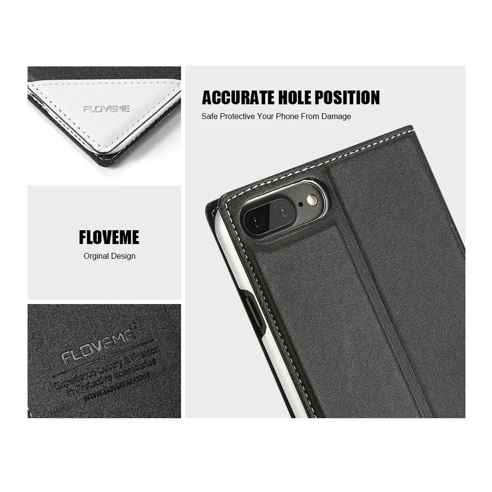 Кожаный чехол-бумажник FLOVEME для iPhone 6S 6 7 8 Plus XS Max с магнитной застежкой и
