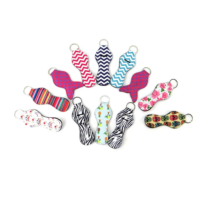 125 шт./лот монограмма неопрена брелок держатель для губ бальзам винил заготовки 59