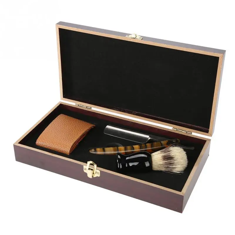 Мужской набор для бритья в деревянной коробке парикмахерский прямая ручная