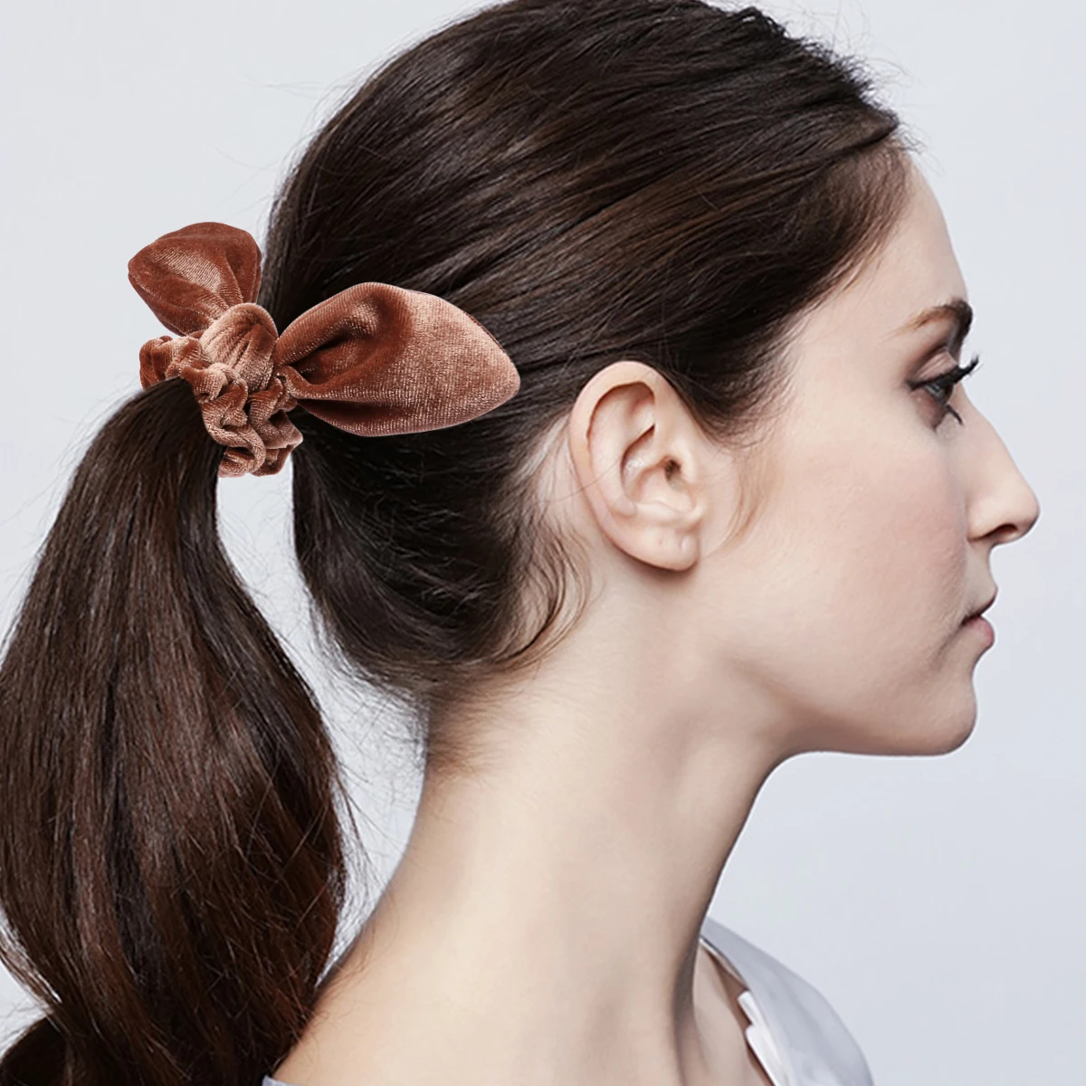 30 цветов бархат Scrunchie для женщин обувь девочек волосы эластичные кроличьи уши