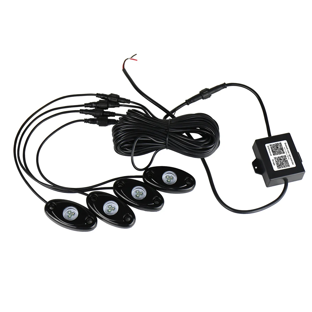 4 шт 12V RGB светодиодный фары рок Беспроводной управления Светодиодный музыкальная