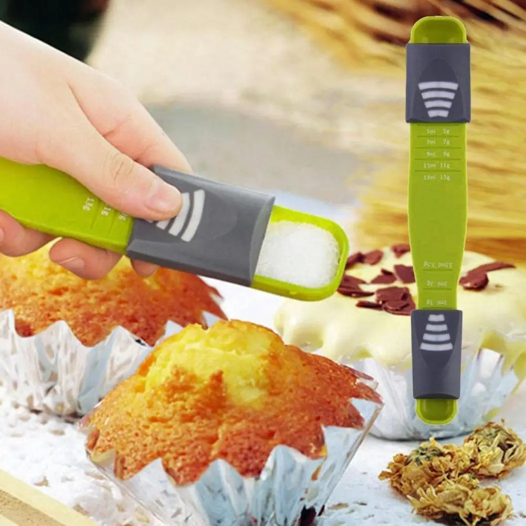 Новая регулируемая многофункциональная кухонная мерная ложка зеленые