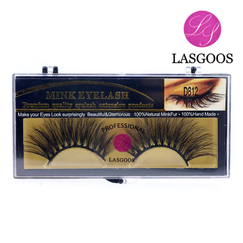 LASGOOS плотные стильные D812 2 коробки норковые накладные ресницы 24 мм натуральные
