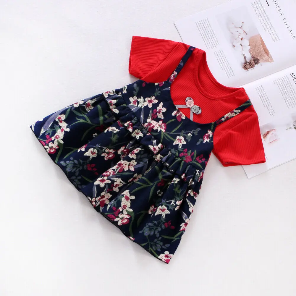 1Pcs Princess Kids Girls Floral Dress Summer Baby Girl Short Sleeve Lace Flower Party Toddler Tutu | Детская одежда и обувь