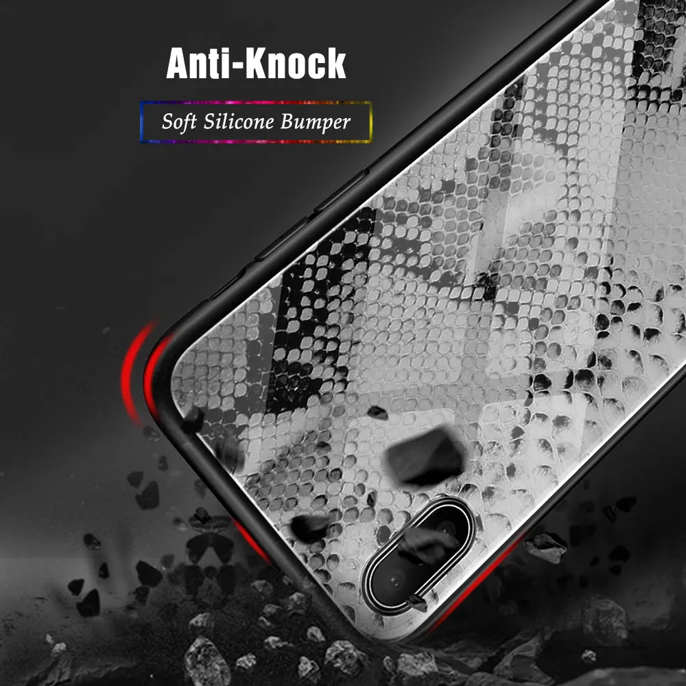 KISSCASE чехол из закаленного стекла для телефона iPhone X XS Max XR 6 7 8 Python Шаблон 6S Plus