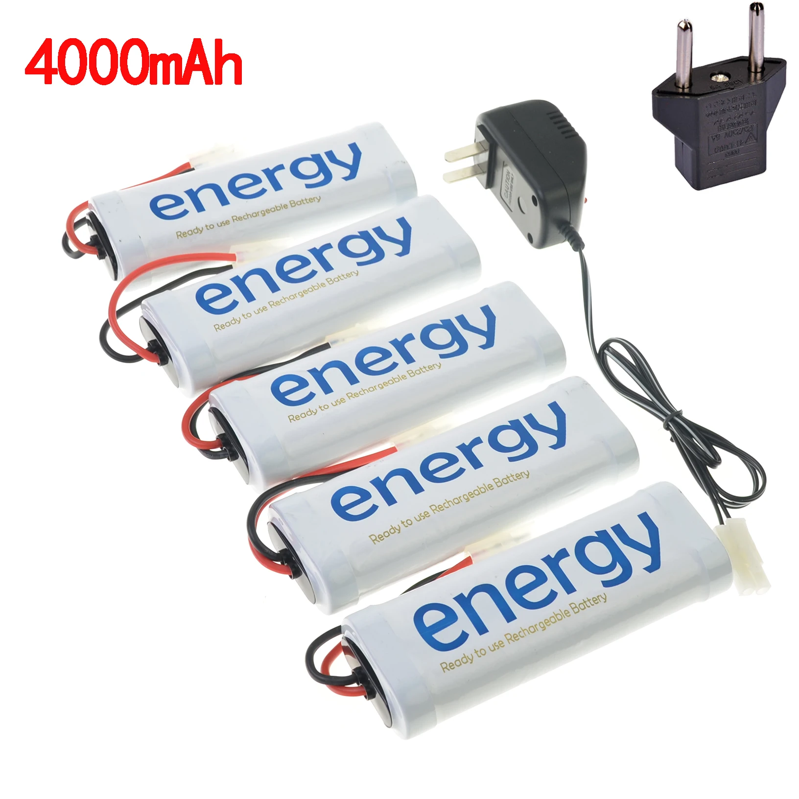 5x NiMh 7 2 V 4000mAh аккумуляторная батарея Tamiya белая RC энергия + зарядное устройство