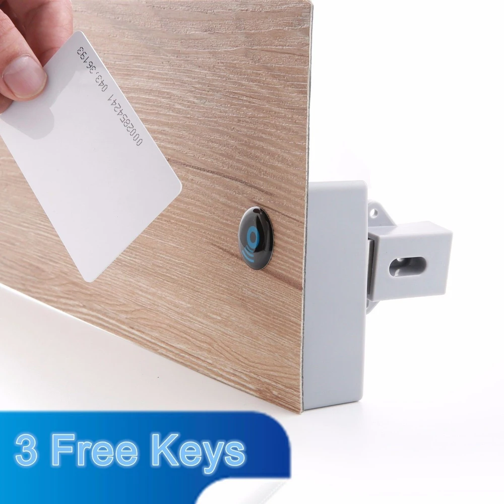Intelligent Smart Lock Battery RFID IC Card Sensor Cabinet Drawer DIY Invisible Hidde Digital without Perforate Hole | Безопасность и