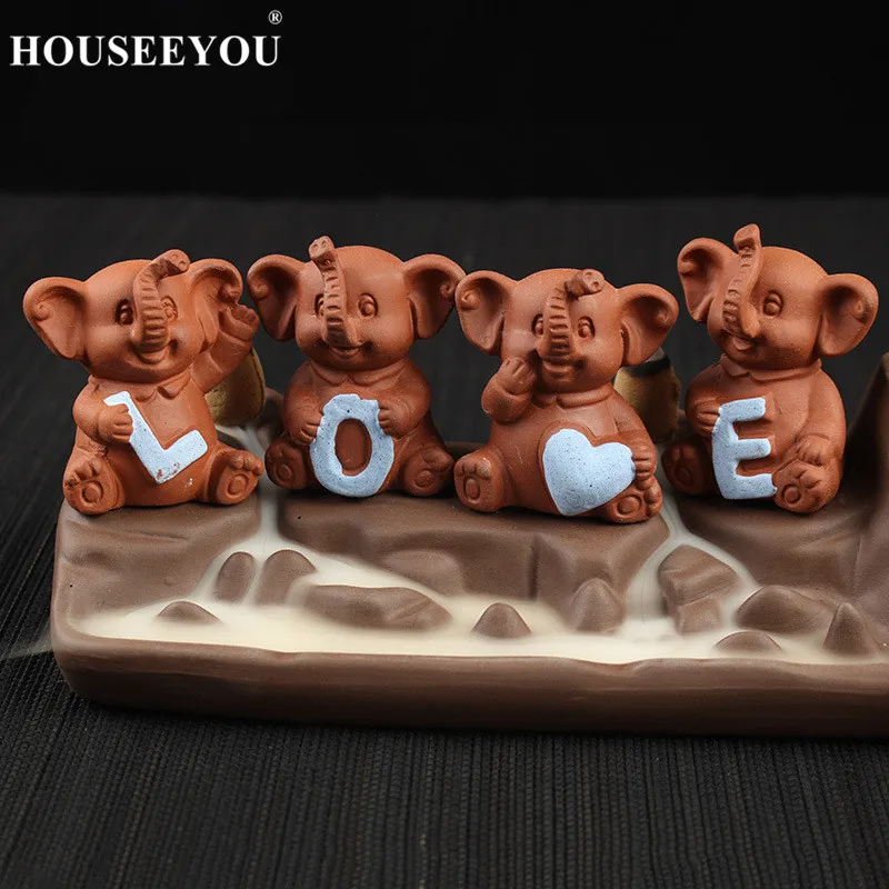 20 шт. Ароматические конусы + ароматическая горелка с надписью Love Elephant