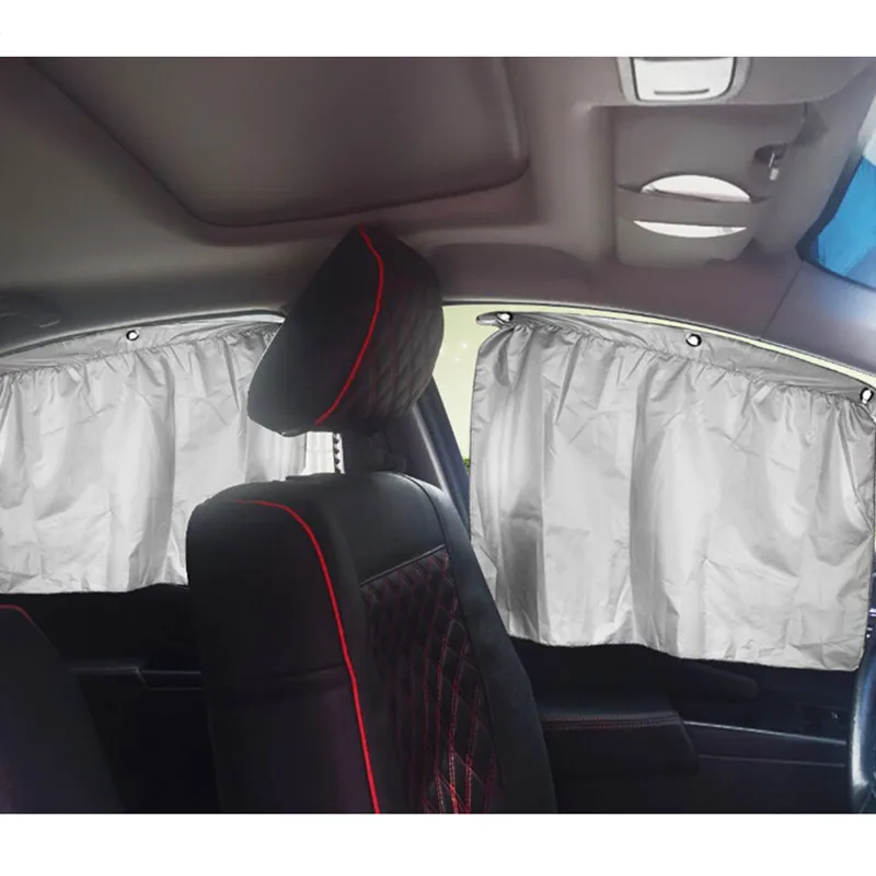 

2pcs Rear Side Window Curtain Car Sun Block Curtains Motorized Vehicle Suction Cup Car Shades