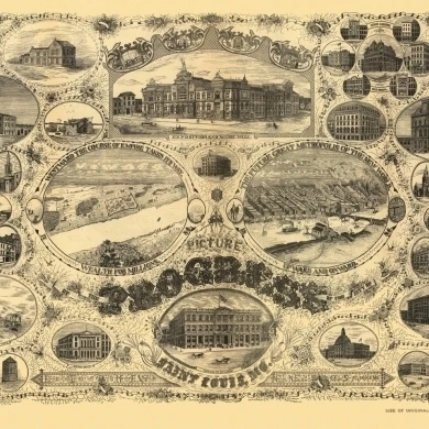 Античная Карта Сент Луис Миссури 1884 плакат печать (18x24)|Таблички и знаки| |