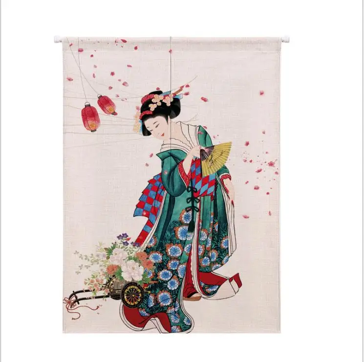 XIAOKENAI Baumwolle Leinen Vorhang Halb Vorhang Japanischen Küche Schlafzimmer Home Dekoration Partition Vorhang Bad Vorhang