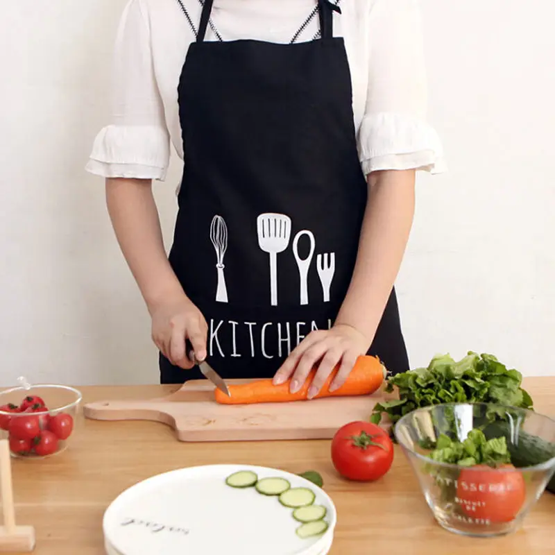 Фартук хлопковый для кухни модный фартук с карманами ресторана дома черного и