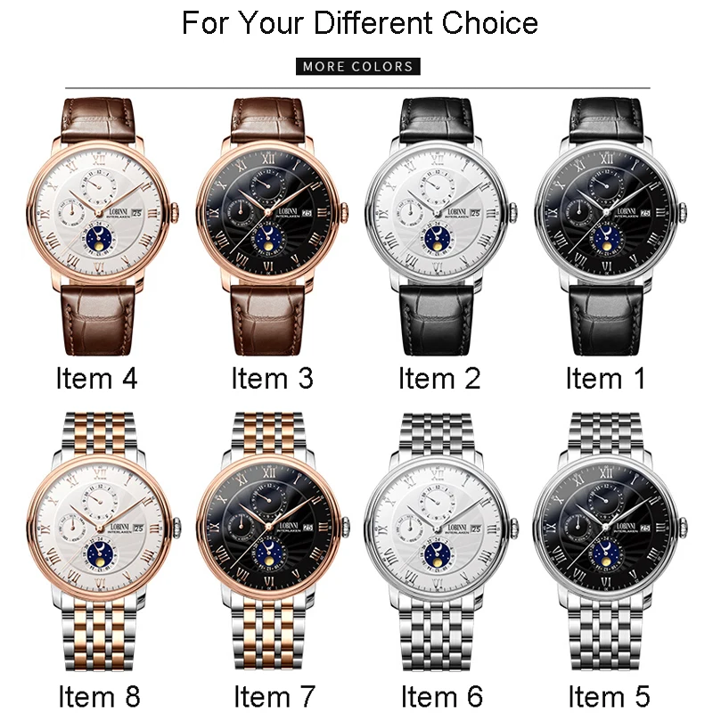 

Switzerland LOBINNI Men Watches Luxury Brand wrist watch Seagull Watch Men Auto Mechanical Sapphire relogio masculino L1023-2