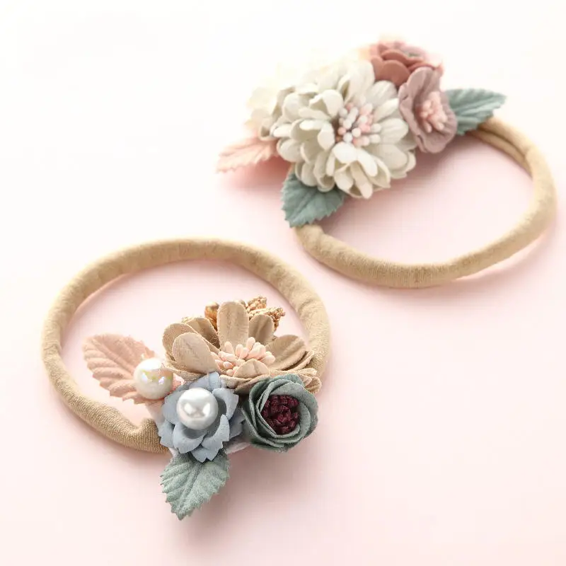 Wecute-Diadema Bandeau para beb&eacute;, banda para el pelo para beb&eacute; con flores, estilo princesa, accesorios para el cabello para ni&ntilde;a-4