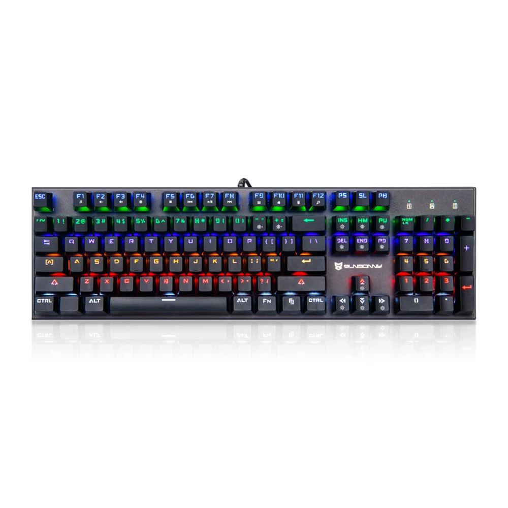 Новый SUNSONNY S-J5 проводной Механическая игровая клавиатура синий переключатель