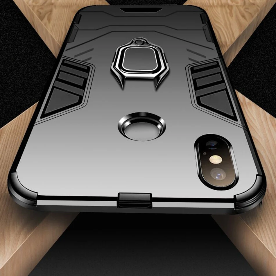 KISSCASE Shockproof Armor Case For Huawei P30 Lite P Smart 2019 Ring Holder Honor 8A Y6 Y7 Pro Prime Capinhas |