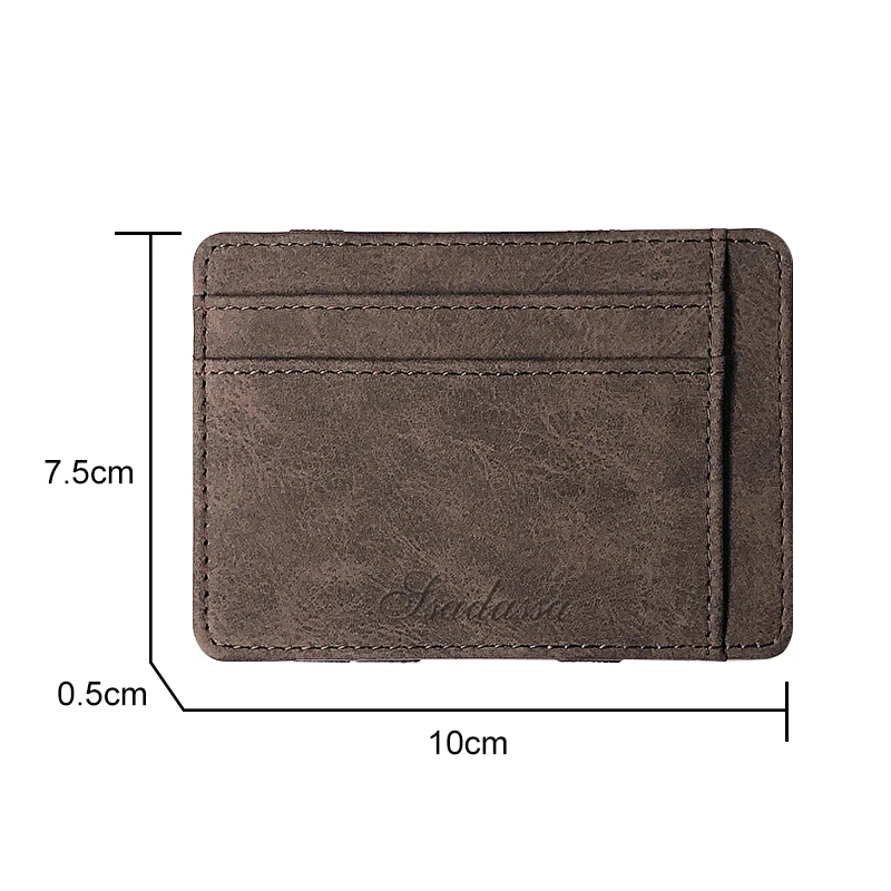 Fashion New Business Men Nubuck Leather Slim Wallet Credit Card Holder Magic Mini Clutch Bag Small Coin Purse ID Pocket | Багаж и сумки