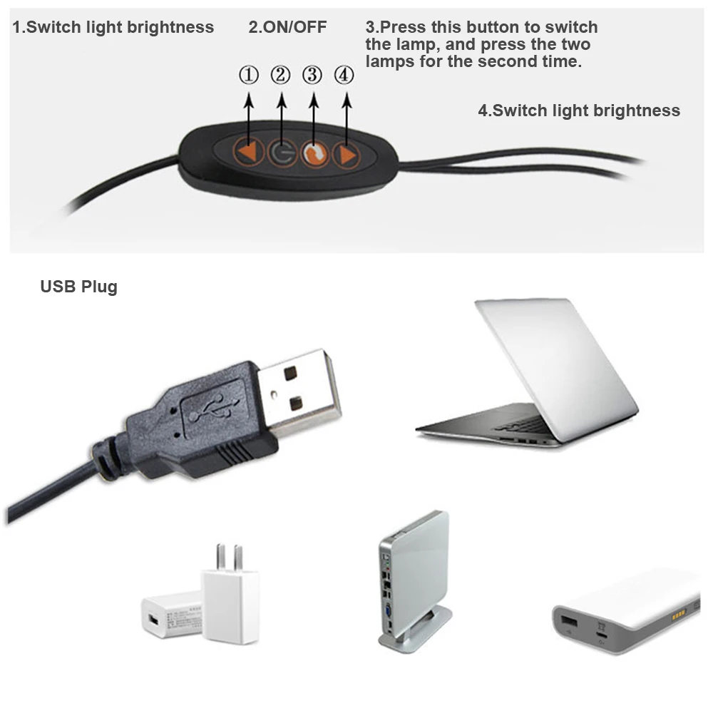 Настольная лампа 2 в 1 с двойной головкой креативный дизайн USB Регулируемый