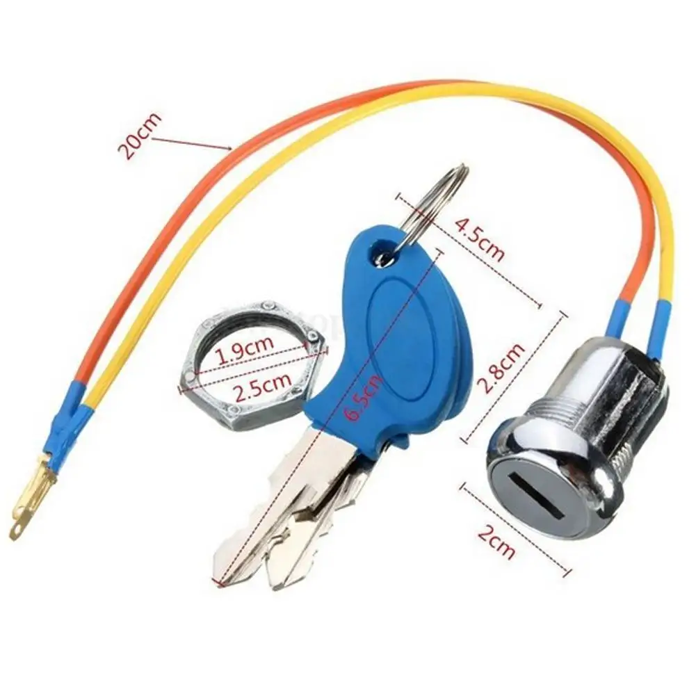 Ключ зажигания замок с надежный механизм блокировки 2 провод электрического