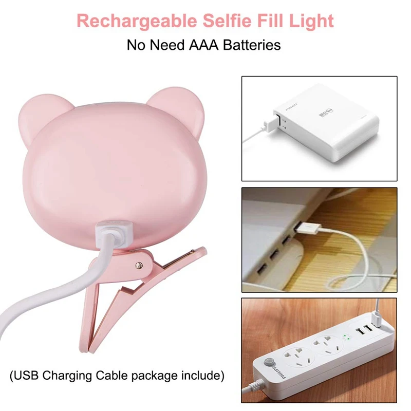 Селфи кольцо свет для камеры перезаряжаемый клип на селфи Led Iphone Ipad Samsung планшета
