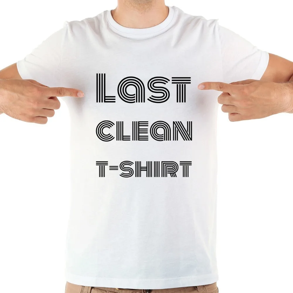 Забавная мужская летняя футболка the last clean новая белая повседневная с коротким