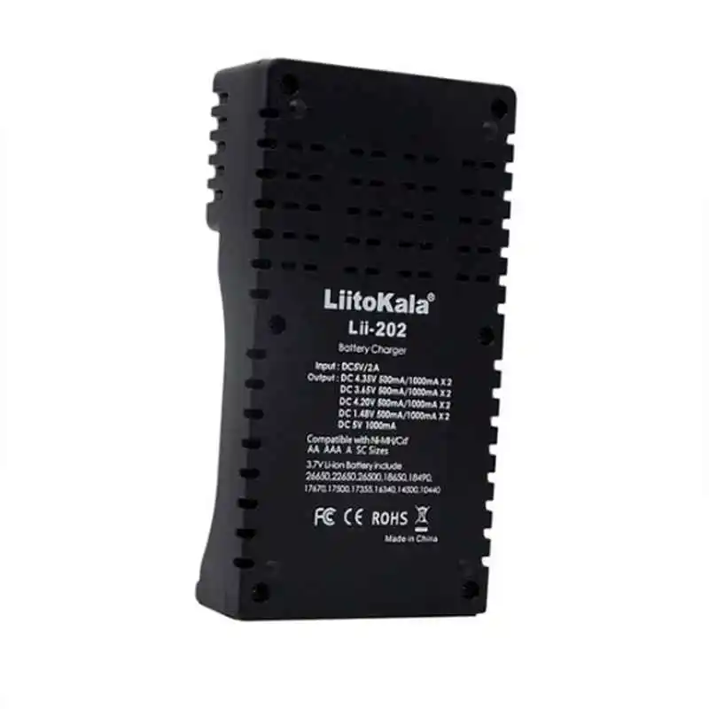 Обновление lii 202 liitokala 5V 2A 18650/26650/16340/14500 зарядное устройство Micro USB для