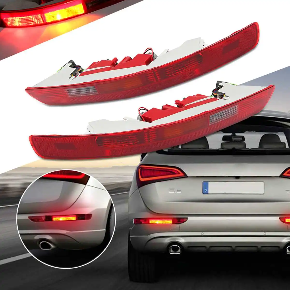 Задний бампер фара заднего хода противотуманная в сборе 8R0945095 8R0945096 для Audi Q5 2009 2010