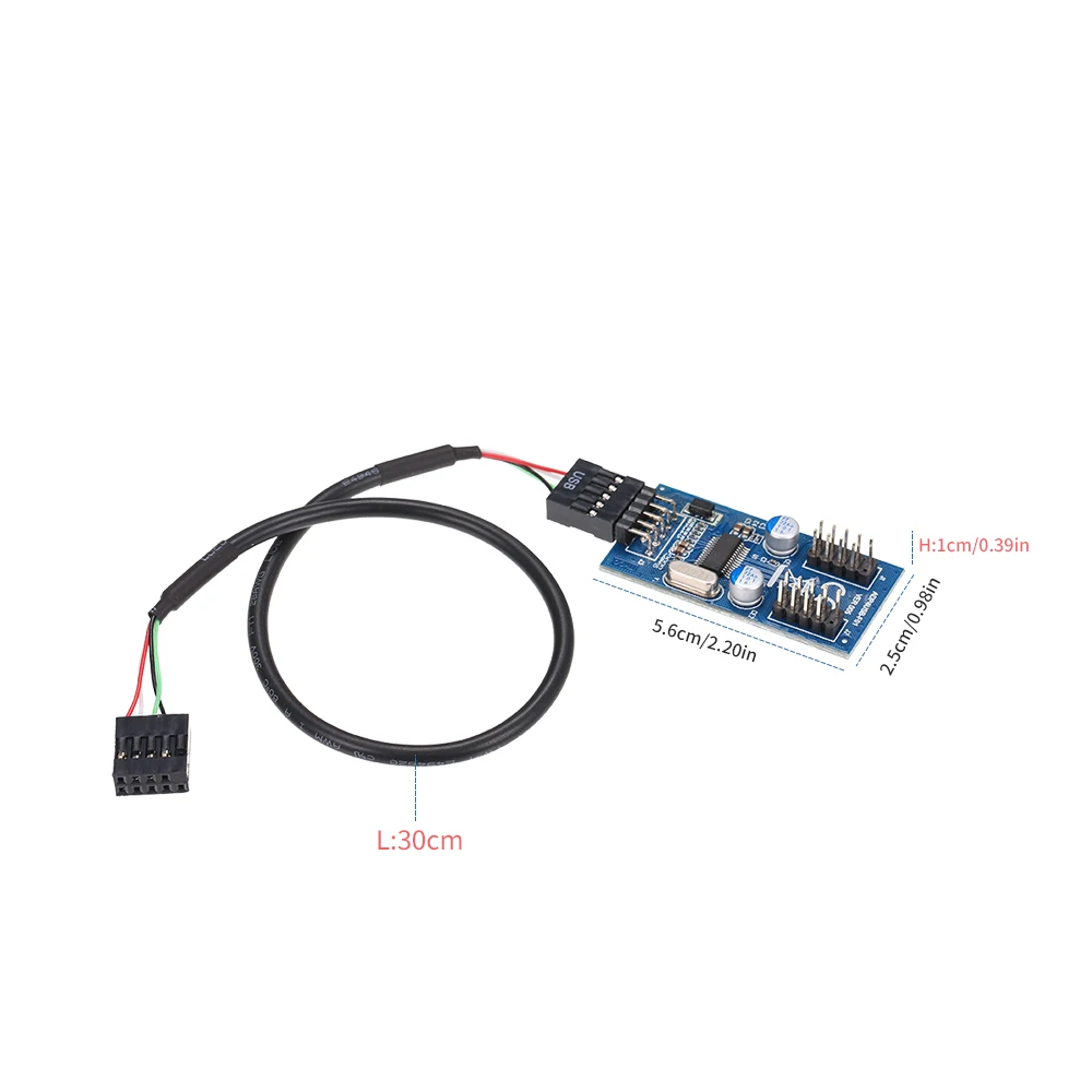 Материнская плата 9 контактный USB разъем к 2 штекерным адаптерным картам USB2.0