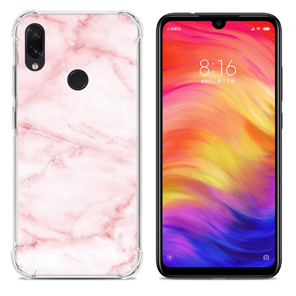Ударопрочный чехол для телефона Xiaomi Redmi Note 7 мягкий ТПУ с милым мультяшным