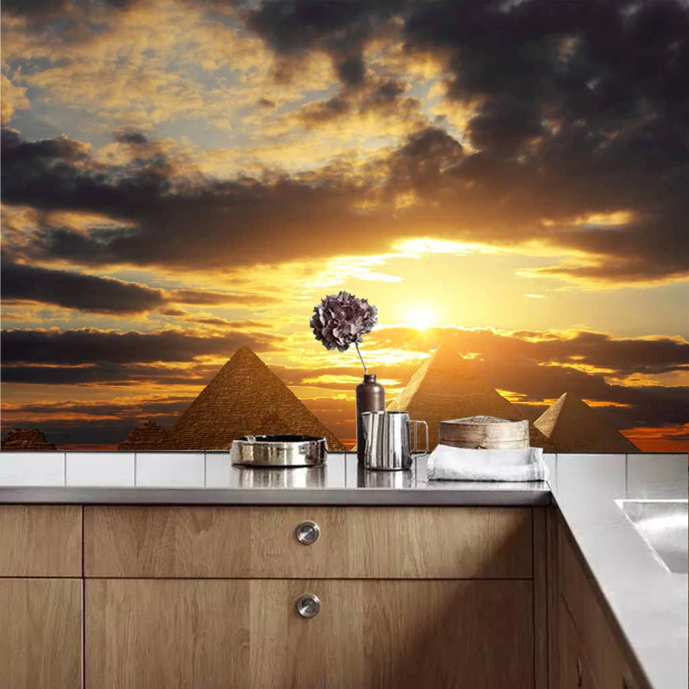 Majestic Egyptian Pyramids In The Sunset Wall Mural Wallpaper Decorate Living Room Sofa TV Bedroom Backdrop Bar | Обустройство дома
