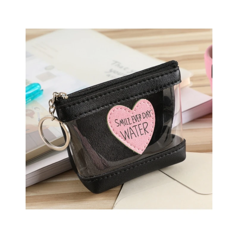 Love Женский кошелек на молнии прозрачный конфетный цвет желе Дамский с цепочкой