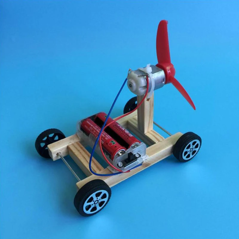 Diy деревянные игрушки для ветряного автомобиля креативные модели одного крыла