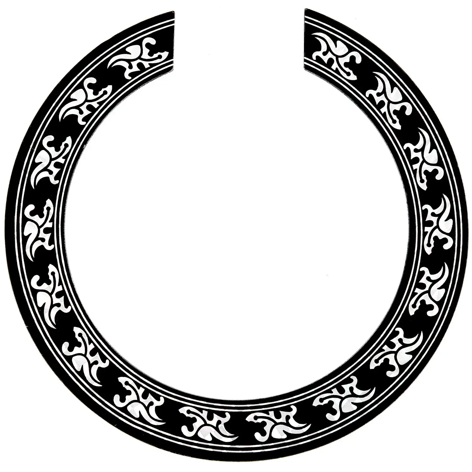 

Sound hole Rose Decal Sticker for Acoustic Classical Guitar Parts Black+Silver
