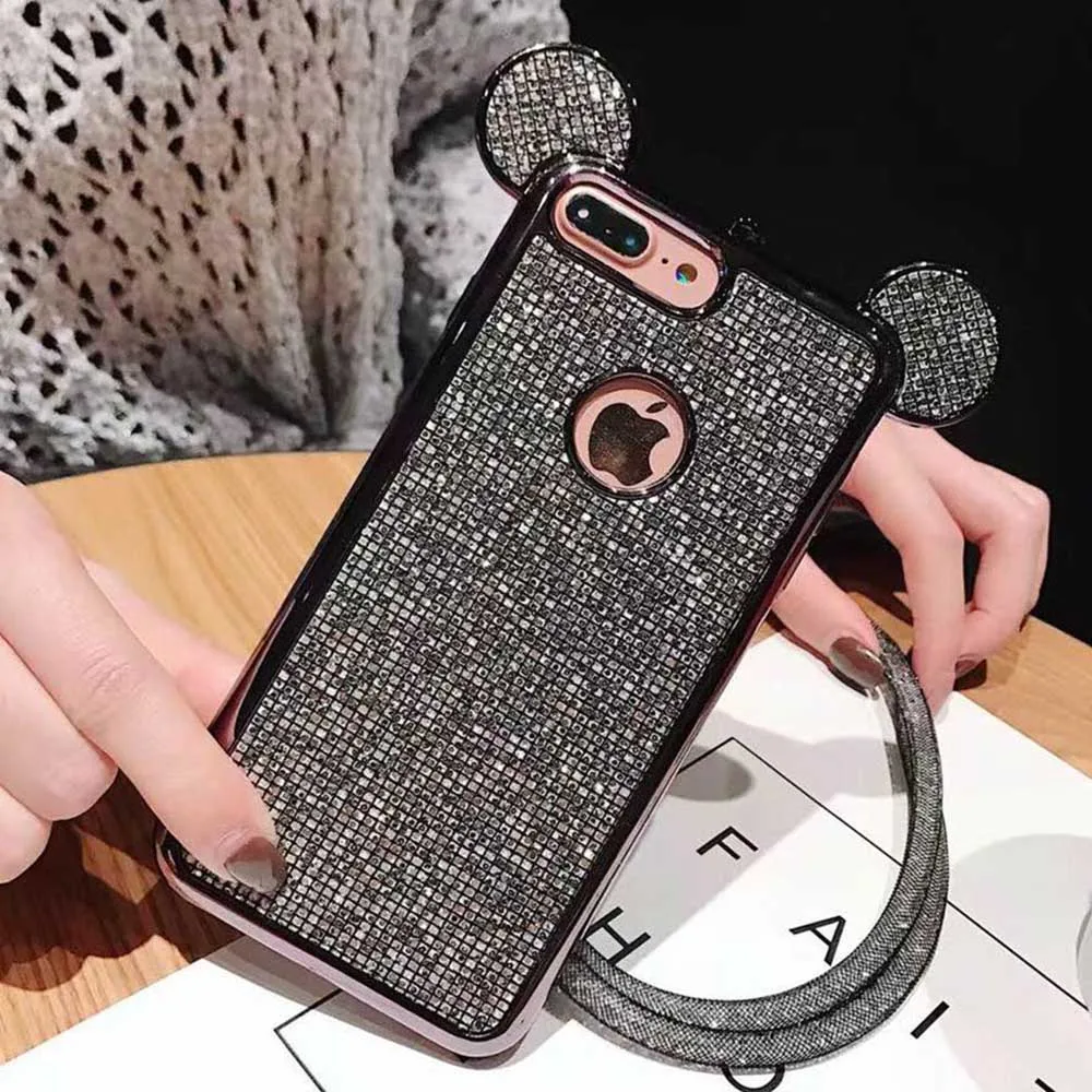 Мягкий силиконовый чехол KISSCASE с милым покрытием для IPhone X XS MAX XR 8 7 6 S Plus 5 5S 3d-ушками