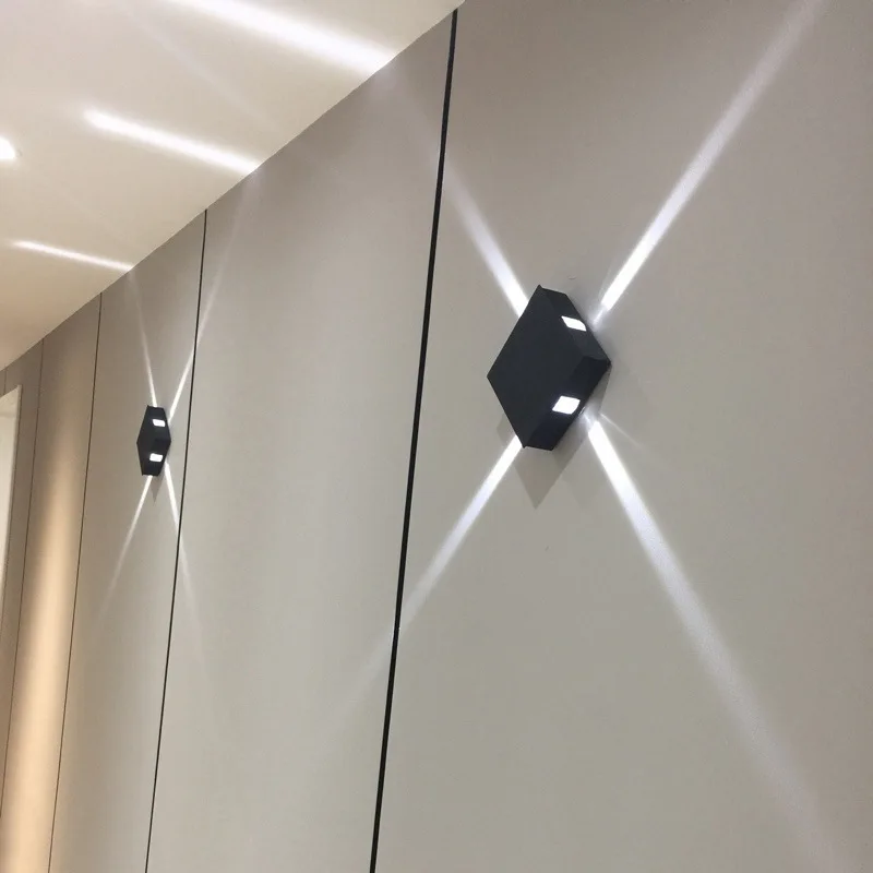 

Cross Starlight Lamp Square Wall Lamp Led Aluminum Wall Lamp Living Room Corridor Aisle Bar Restaurant Light Beam Lamp