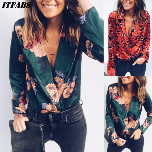 Женский теплый комбинезон с длинным рукавом и V-образным вырезом | Женская одежда